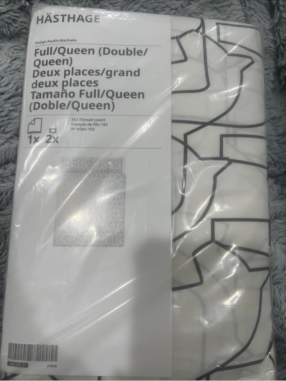 IKEA HASTHAGE White & Black Full/ Queen Duvet Cover & Pillowcases (3
Available)